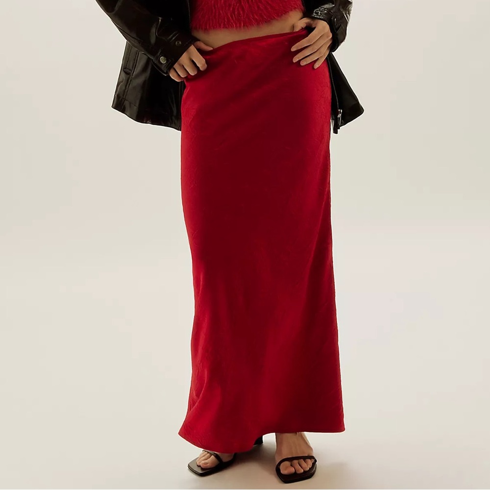Free People Red Maxi Slip Skirt - Women